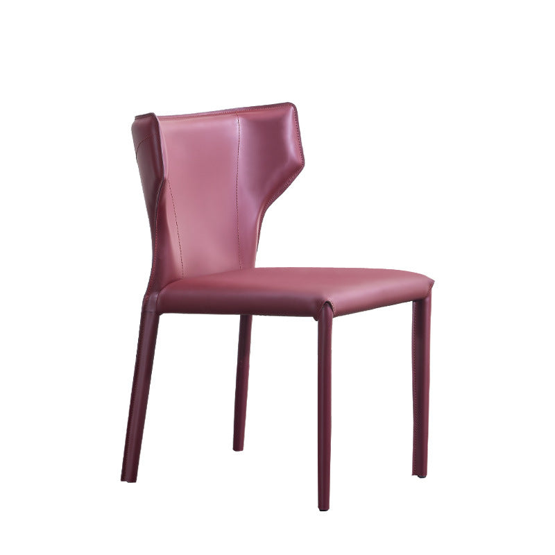 Wingback Side Chair Faux Leather Armless Dining Chairs for Home