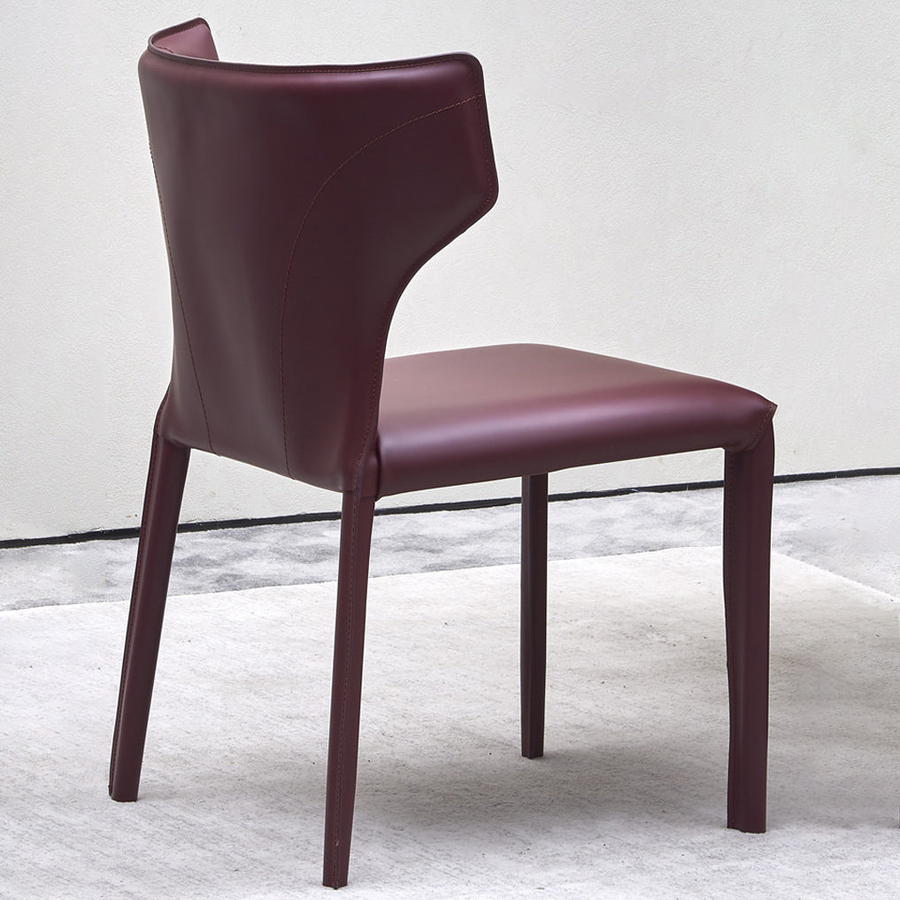 Wingback Side Chair Faux Leather Armless Dining Chairs for Home