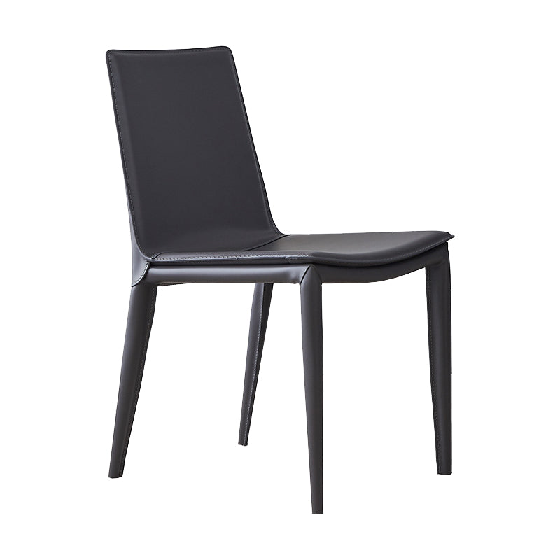 Contemporary Armless Dining Chairs Faux Leather Dining Chair