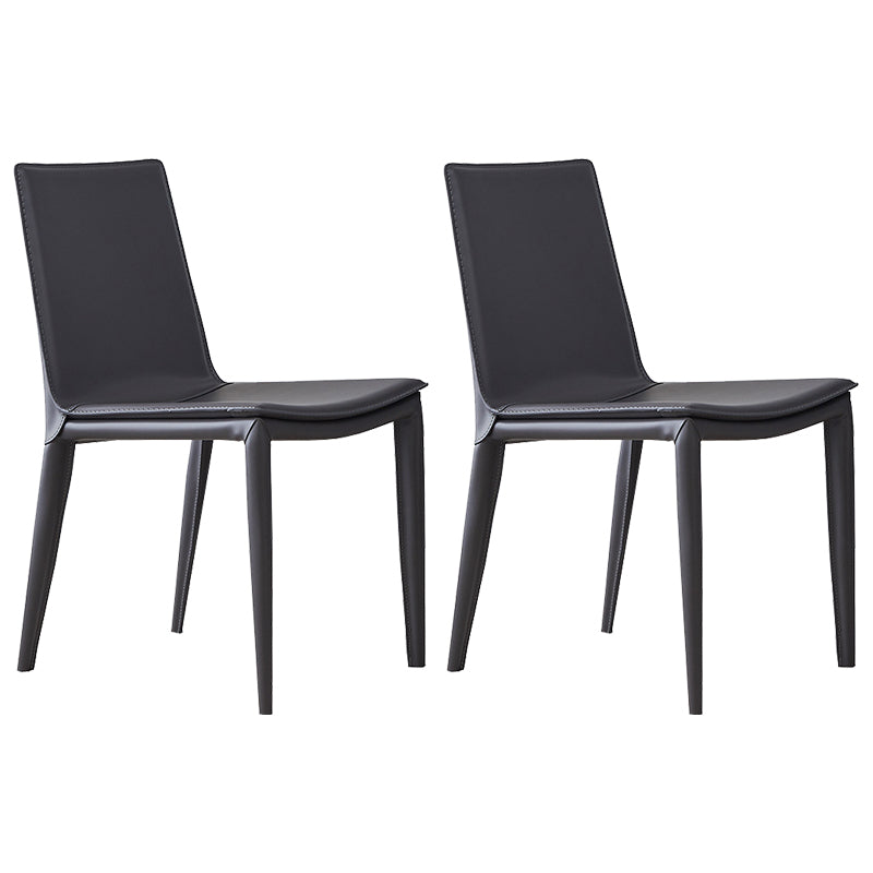 Contemporary Armless Dining Chairs Faux Leather Dining Chair