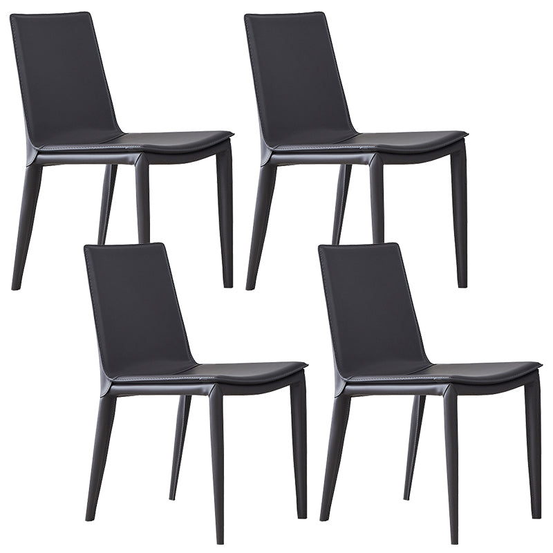 Contemporary Armless Dining Chairs Faux Leather Dining Chair