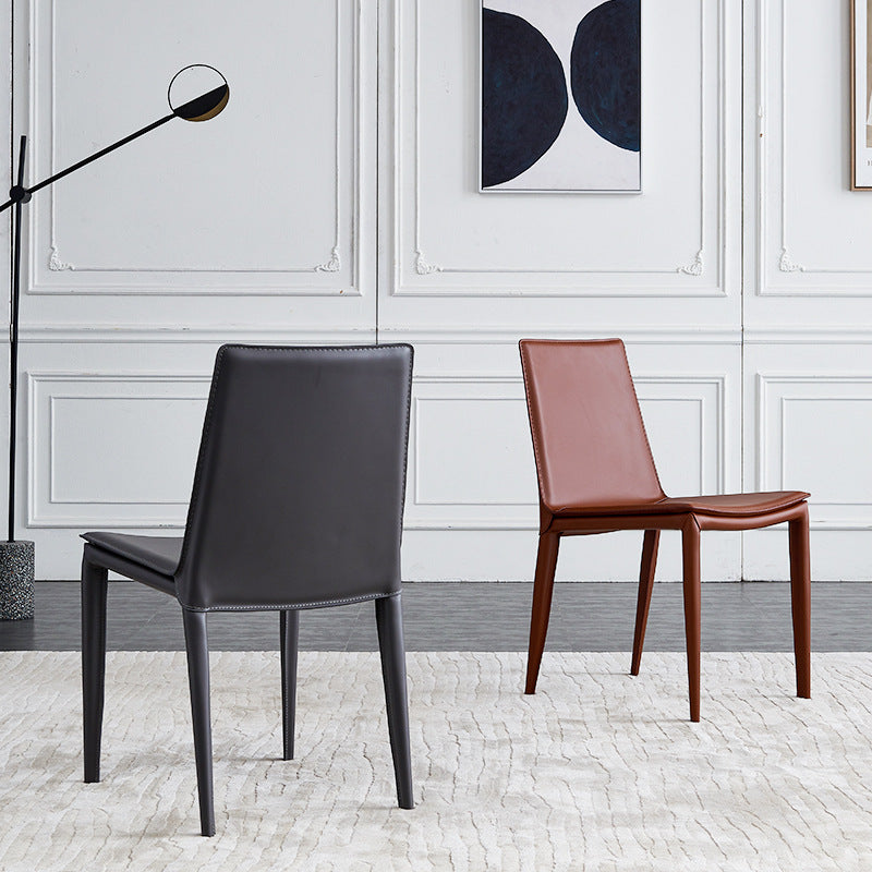 Contemporary Armless Dining Chairs Faux Leather Dining Chair
