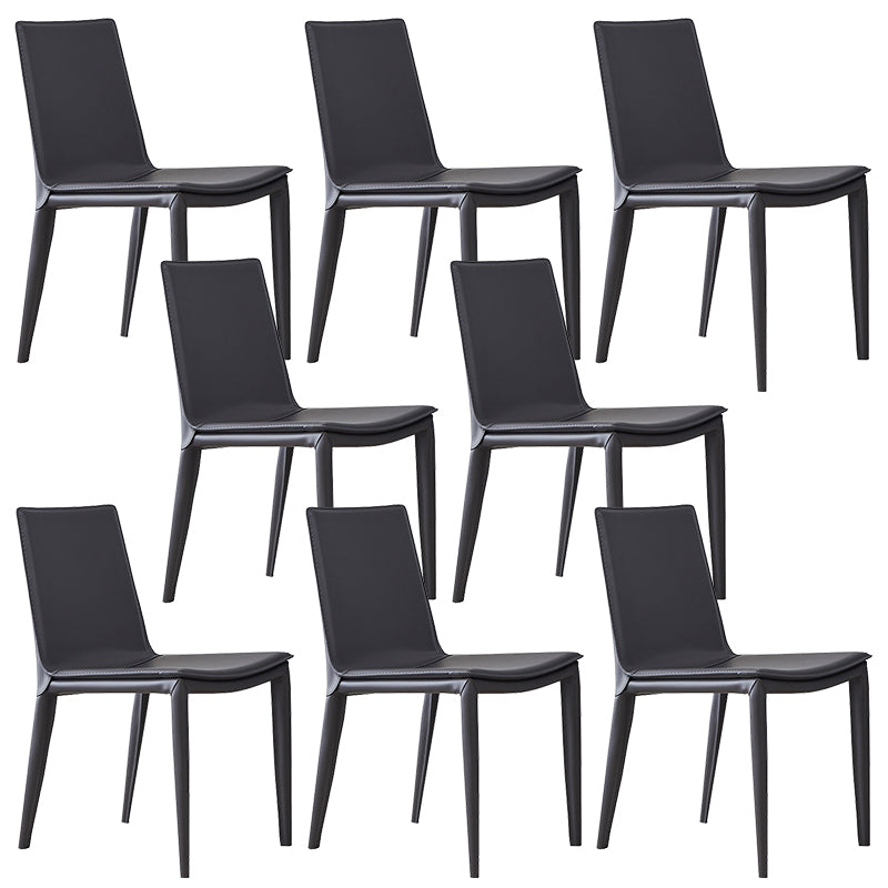 Contemporary Armless Dining Chairs Faux Leather Dining Chair