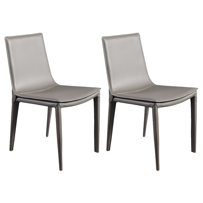 Contemporary Armless Dining Chairs Faux Leather Dining Chair