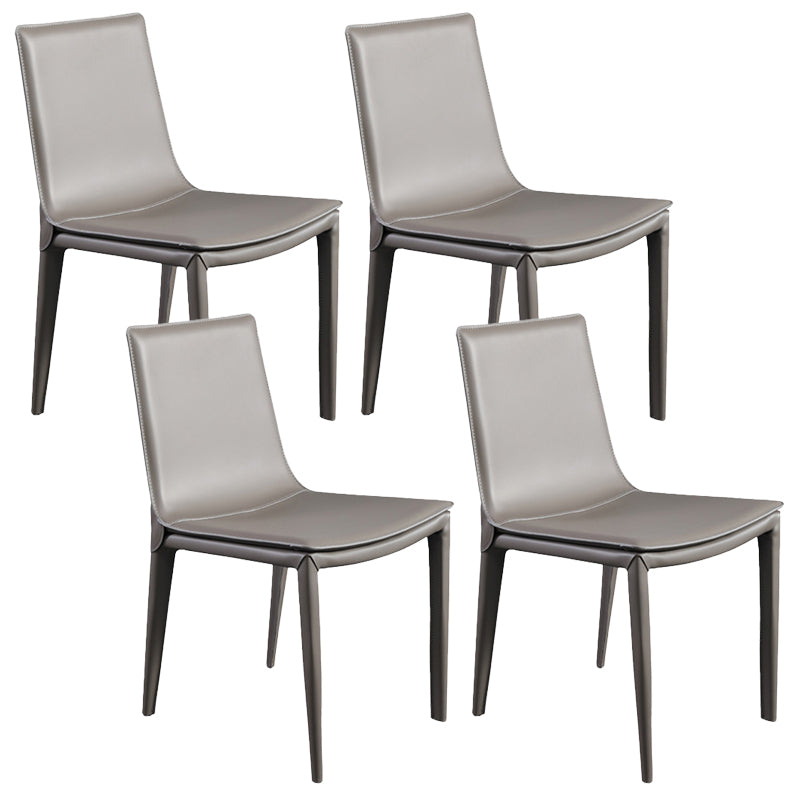 Contemporary Armless Dining Chairs Faux Leather Dining Chair