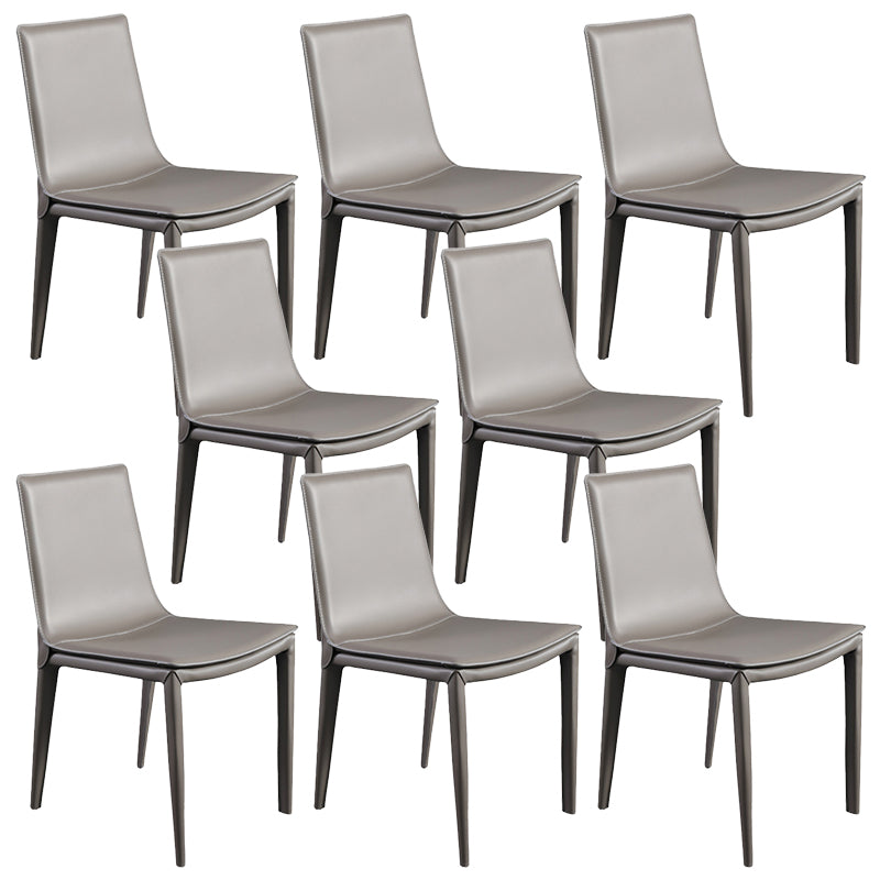 Contemporary Armless Dining Chairs Faux Leather Dining Chair