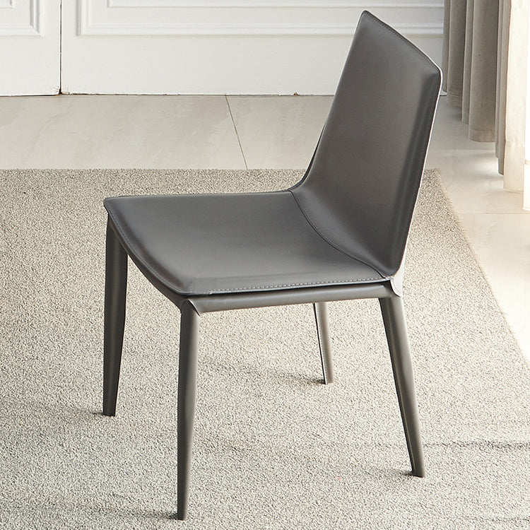 Contemporary Armless Dining Chairs Faux Leather Dining Chair