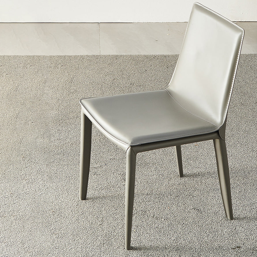 Contemporary Armless Dining Chairs Faux Leather Dining Chair