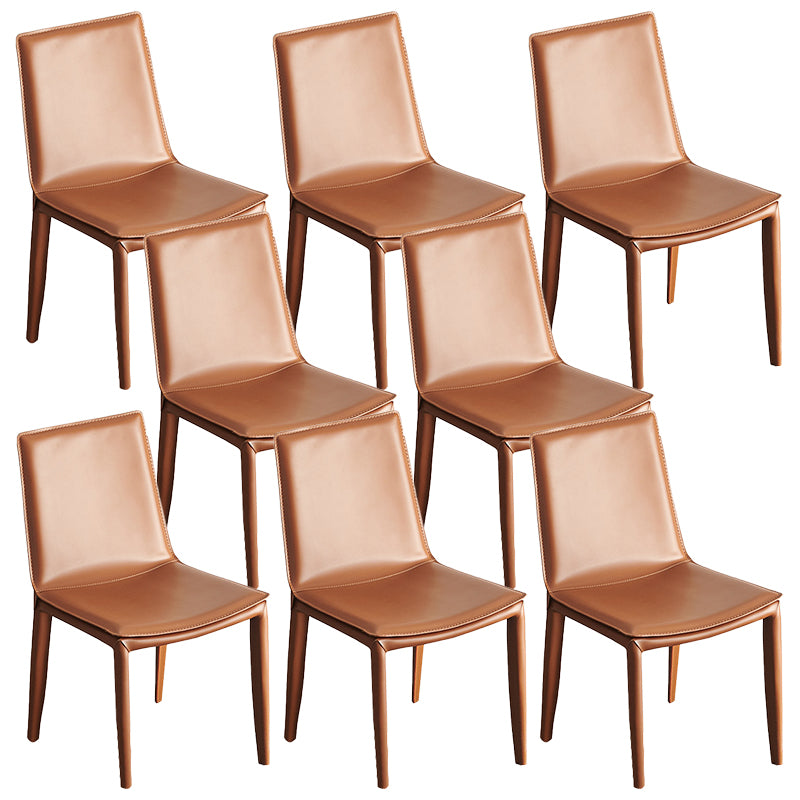 Contemporary Armless Dining Chairs Faux Leather Dining Chair