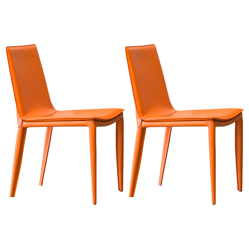 Contemporary Armless Dining Chairs Faux Leather Dining Chair