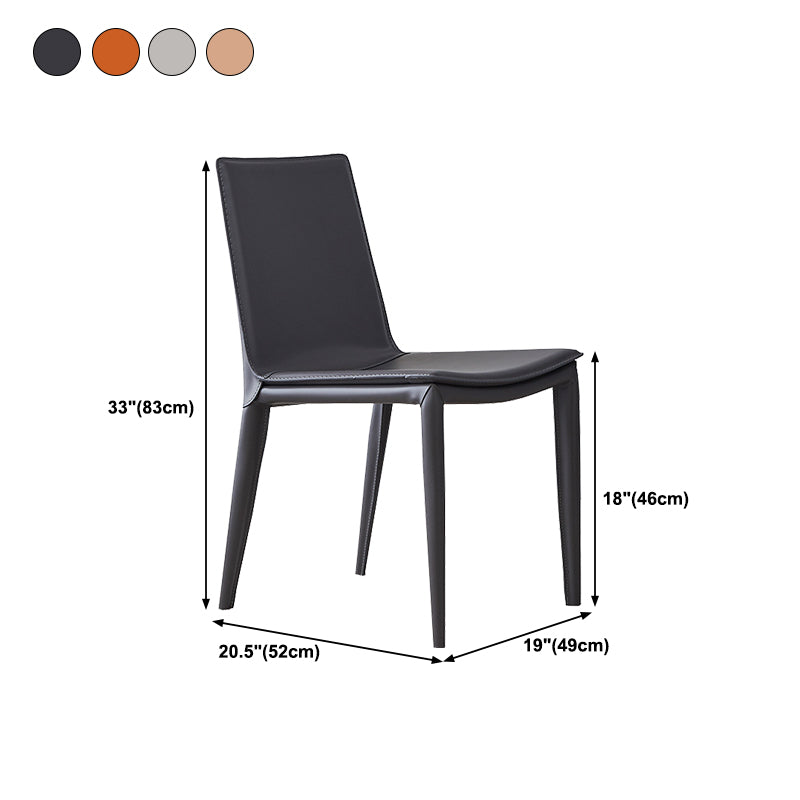 Contemporary Armless Dining Chairs Faux Leather Dining Chair