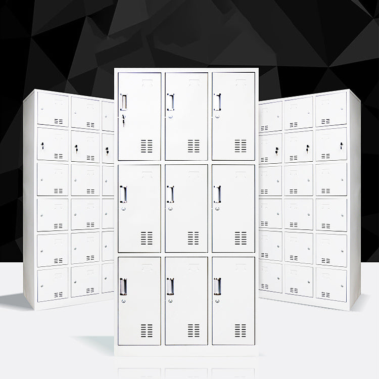 Gray Cabinet with Metal Door Modern Hinged Door Storage Cabinet for Home