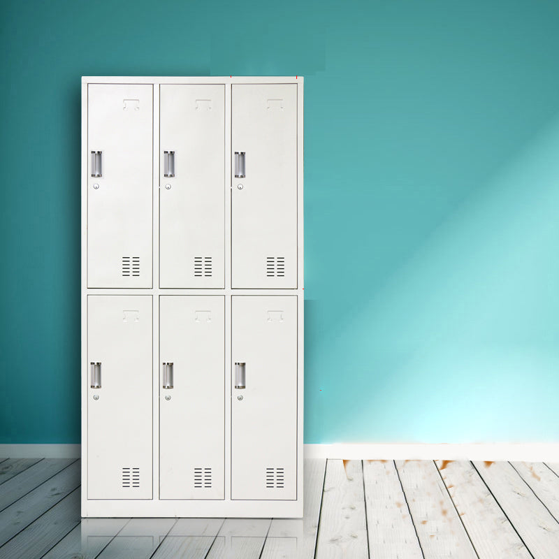 Gray Cabinet with Metal Door Modern Hinged Door Storage Cabinet for Home