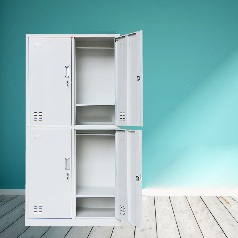 Gray Cabinet with Metal Door Modern Hinged Door Storage Cabinet for Home