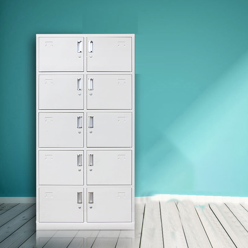 Gray Cabinet with Metal Door Modern Hinged Door Storage Cabinet for Home