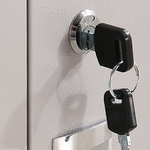 Gray Cabinet with Metal Door Modern Hinged Door Storage Cabinet for Home