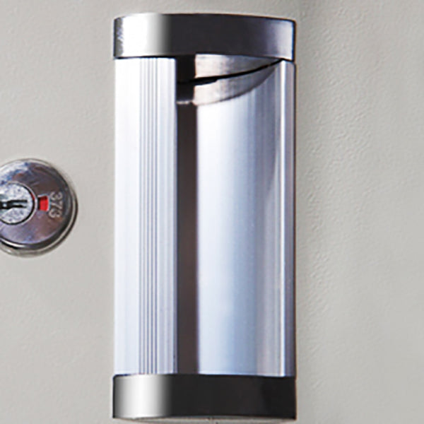 Gray Cabinet with Metal Door Modern Hinged Door Storage Cabinet for Home