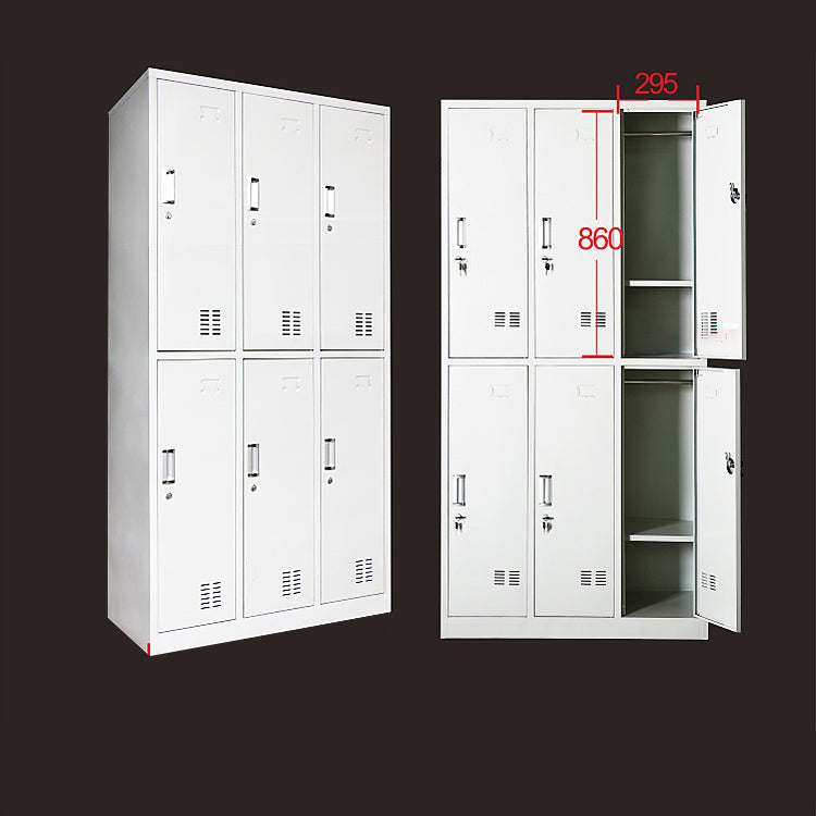 Gray Cabinet with Metal Door Modern Hinged Door Storage Cabinet for Home