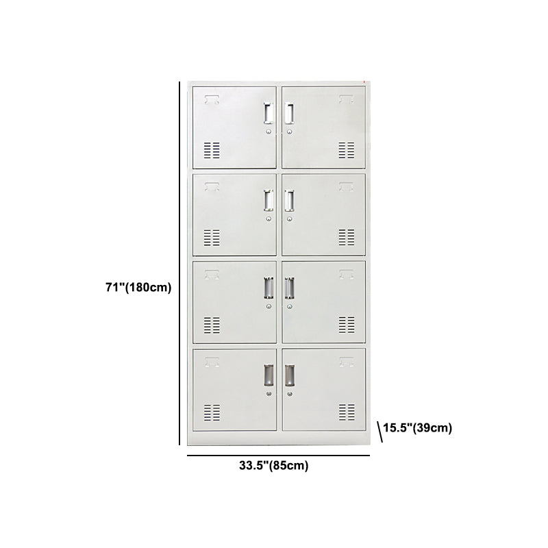 Gray Cabinet with Metal Door Modern Hinged Door Storage Cabinet for Home