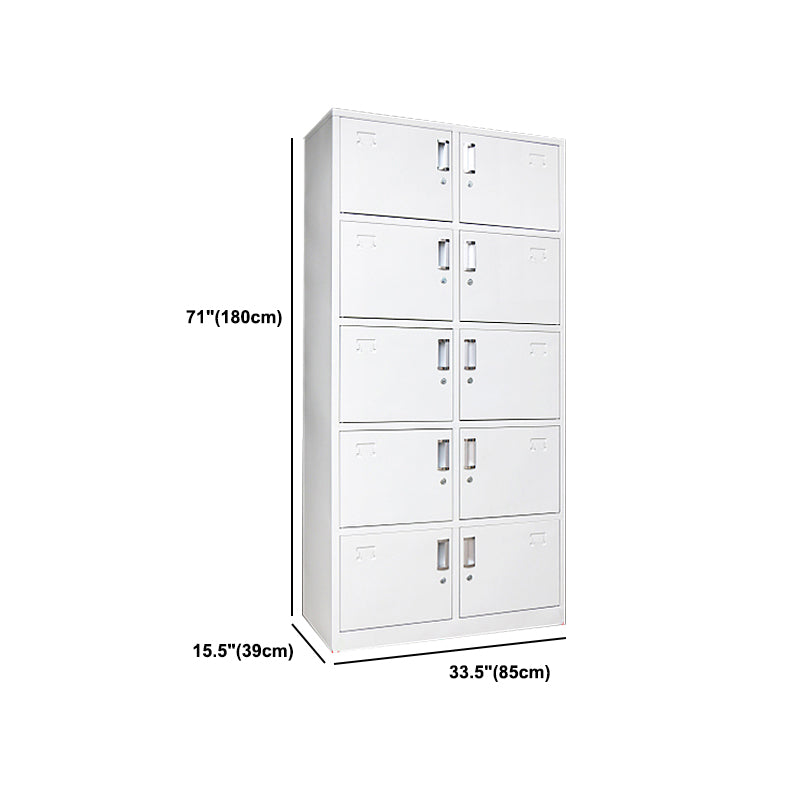 Gray Cabinet with Metal Door Modern Hinged Door Storage Cabinet for Home