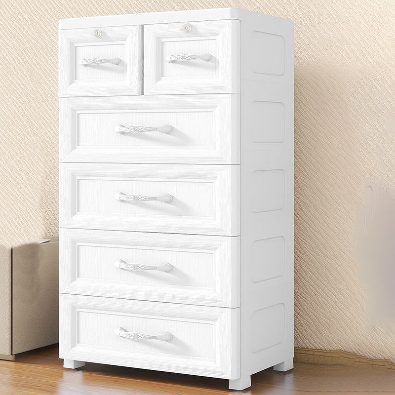 Contemporary Plastic Non-Hanging Armoire 1-Shelf Home Storage Cabinet