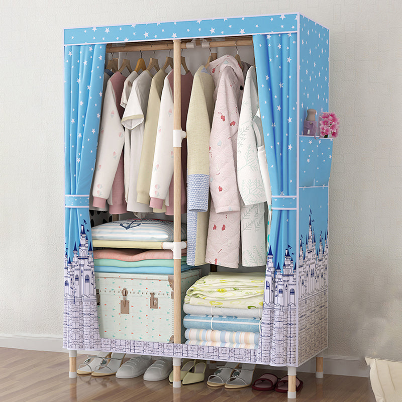 Modern Style Wardrobe Armoire Meringue Wood Frame Wardrobe,33.5"L x 17.7"W x 63"H