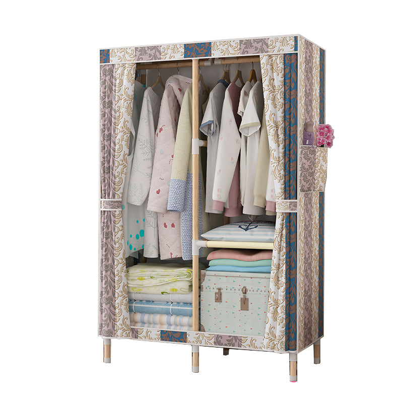 Modern Style Wardrobe Armoire Meringue Wood Frame Wardrobe,33.5"L x 17.7"W x 63"H