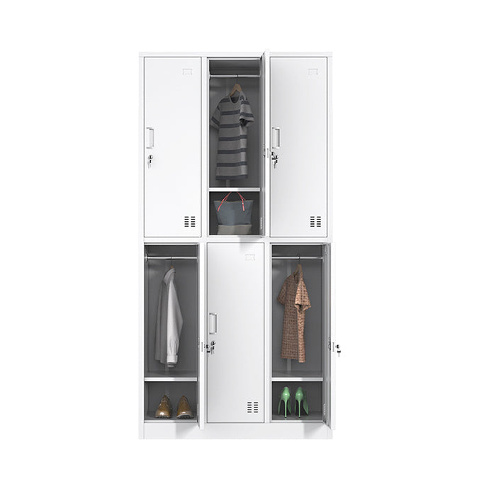 Contemporary Steel Storage Cabinet White Metal Hinged Door Cabinet