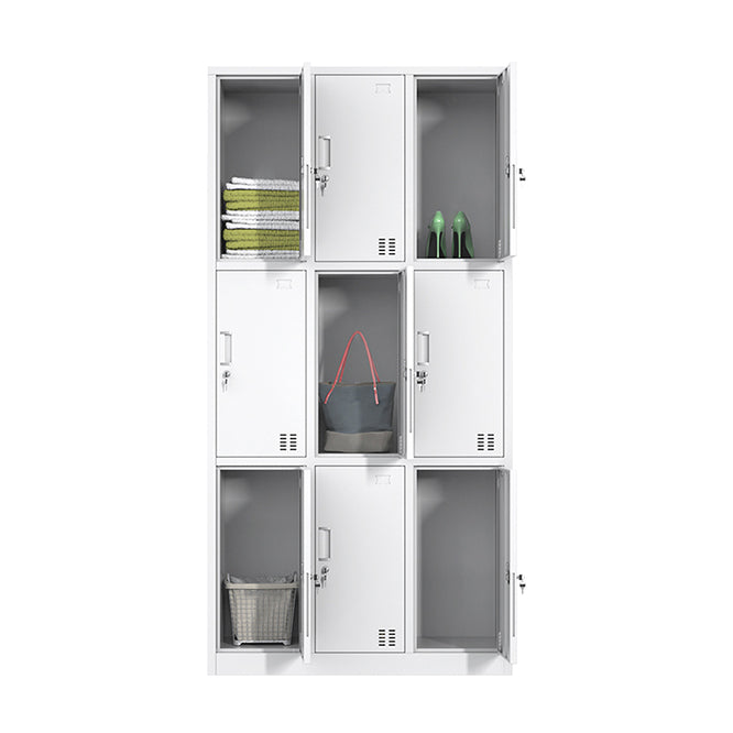 Contemporary Steel Storage Cabinet White Metal Hinged Door Cabinet