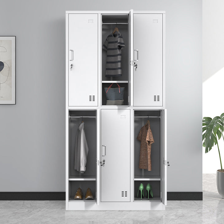 Contemporary Steel Storage Cabinet White Metal Hinged Door Cabinet
