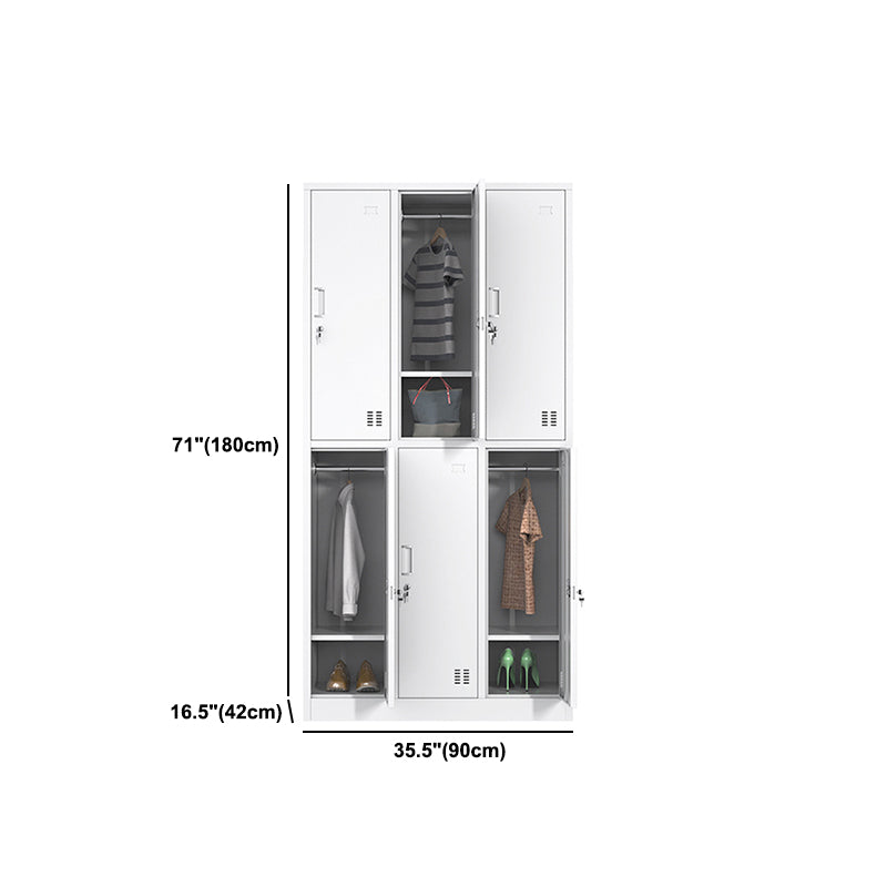 Contemporary Steel Storage Cabinet White Metal Hinged Door Cabinet