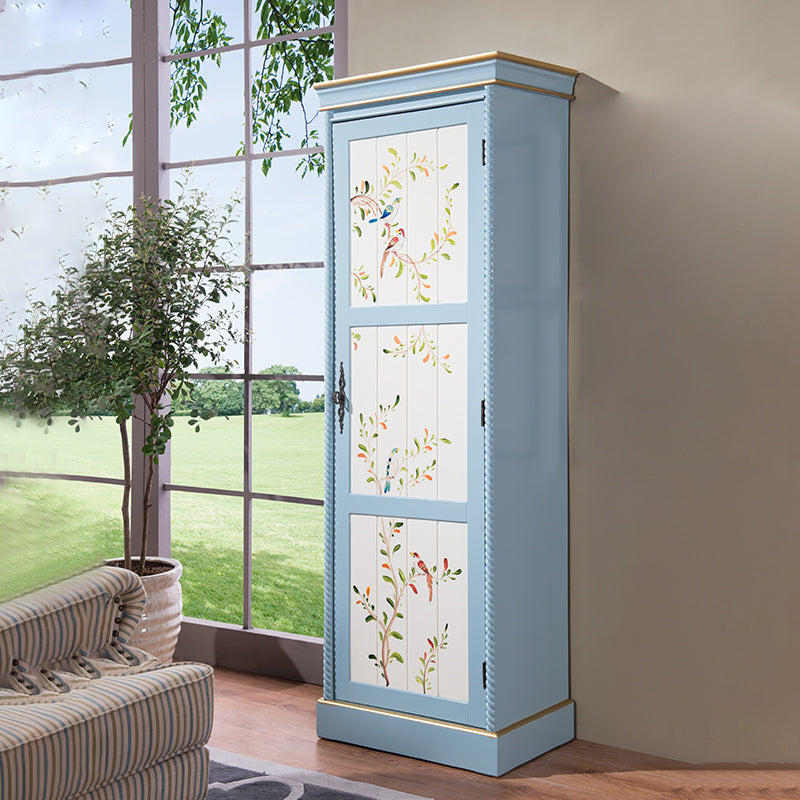 Solid Wood Matte Finish Storage Cabinet Coastal Cabinet with Hinged Door