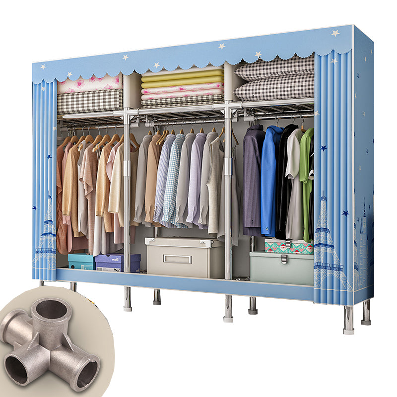 Stainless steel Frame Wardrobe Armoire Modern Home Wardrobe Cabinet