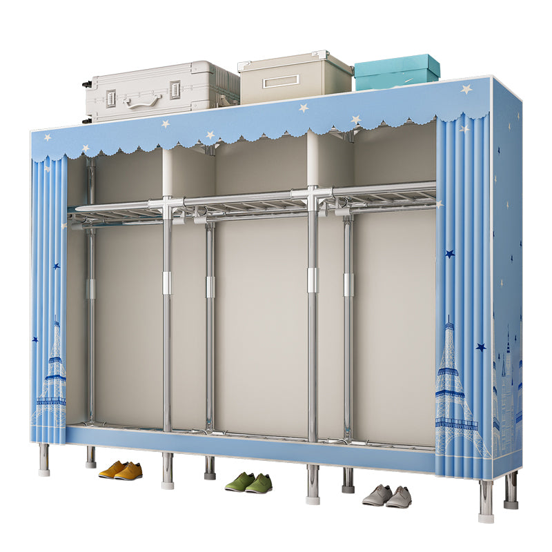 Stainless steel Frame Wardrobe Armoire Modern Home Wardrobe Cabinet