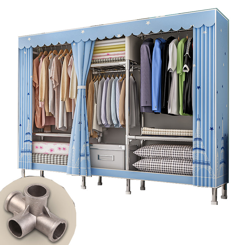 Stainless steel Frame Wardrobe Armoire Modern Home Wardrobe Cabinet