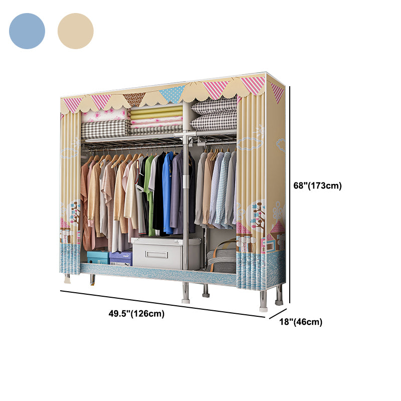 Stainless steel Frame Wardrobe Armoire Modern Home Wardrobe Cabinet