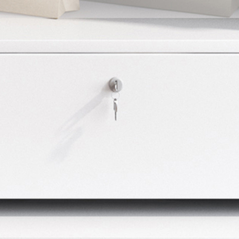 White Engineered Wood Wardrobe Armoire Modern Sliding Door Wardrobe