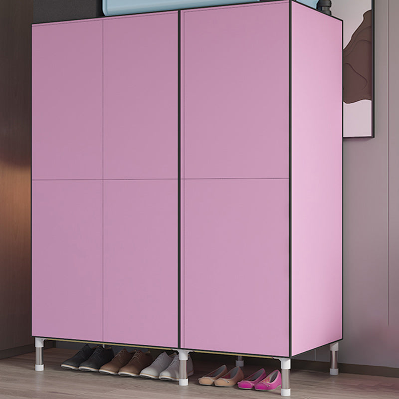 Silver Metal Frame Wardrobe Modern Style Wardrobe Armoire for Bedroom