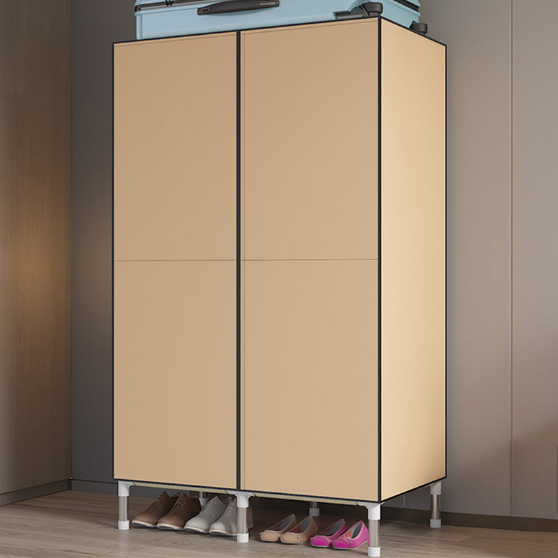 Silver Metal Frame Wardrobe Modern Style Wardrobe Armoire for Bedroom