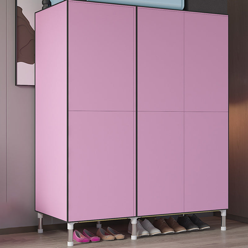 Silver Metal Frame Wardrobe Modern Style Wardrobe Armoire for Bedroom