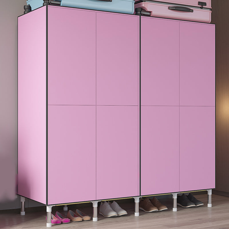 Silver Metal Frame Wardrobe Modern Style Wardrobe Armoire for Bedroom