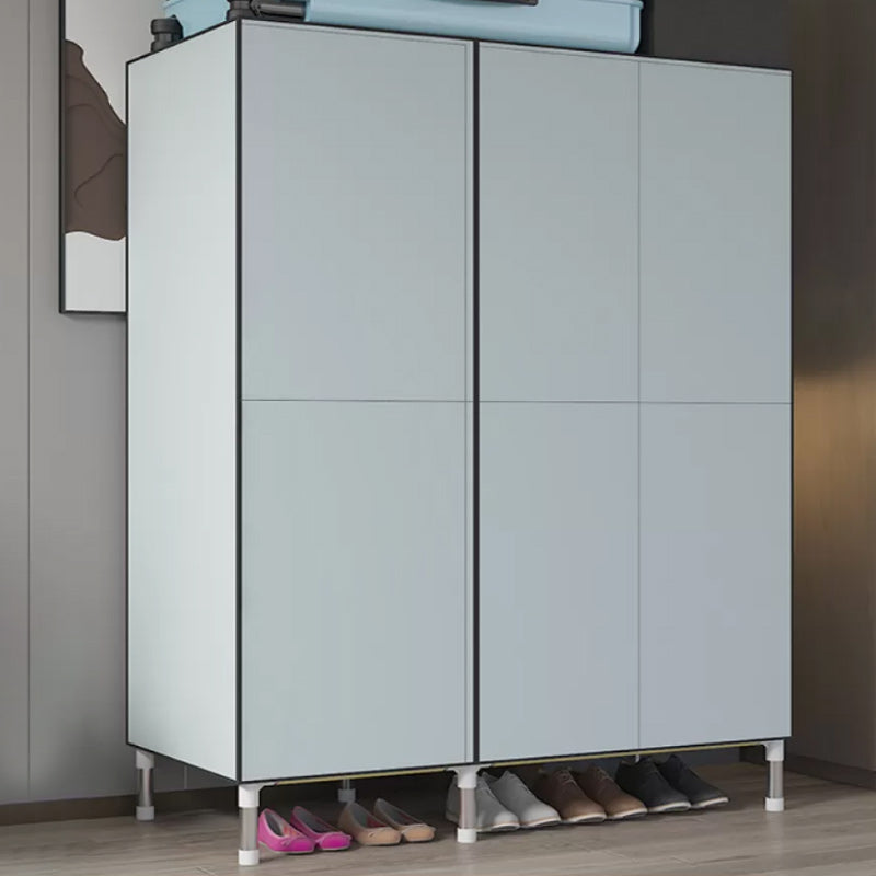 Silver Metal Frame Wardrobe Modern Style Wardrobe Armoire for Bedroom