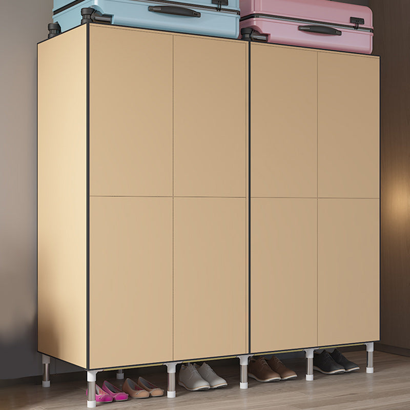 Silver Metal Frame Wardrobe Modern Style Wardrobe Armoire for Bedroom