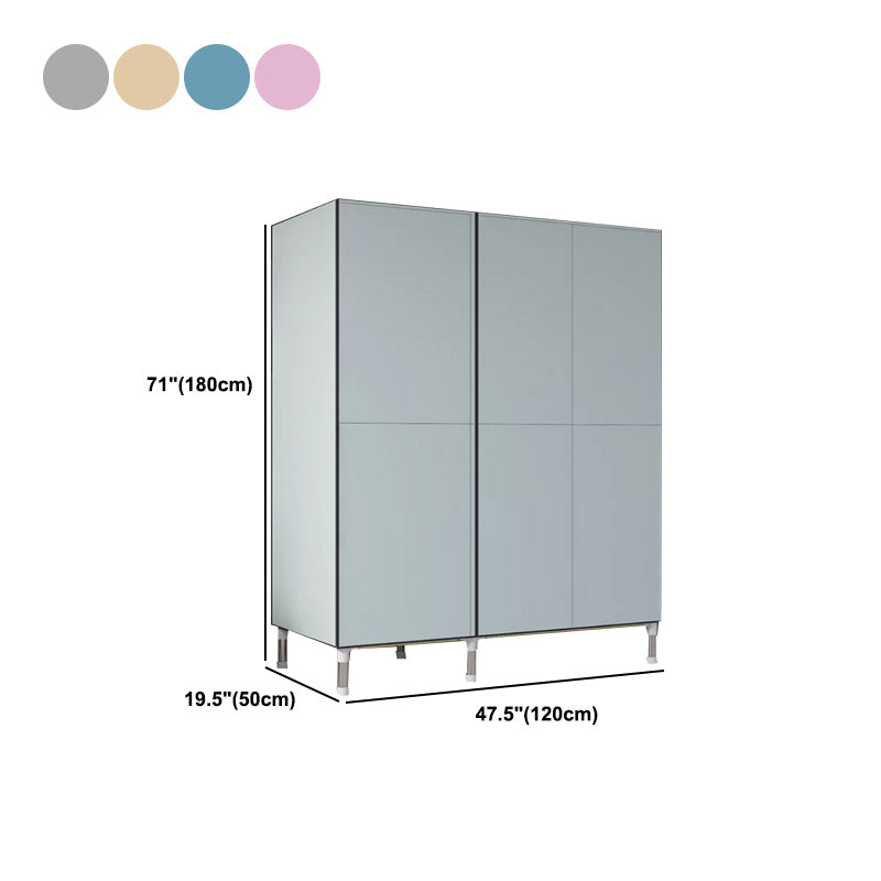 Silver Metal Frame Wardrobe Modern Style Wardrobe Armoire for Bedroom