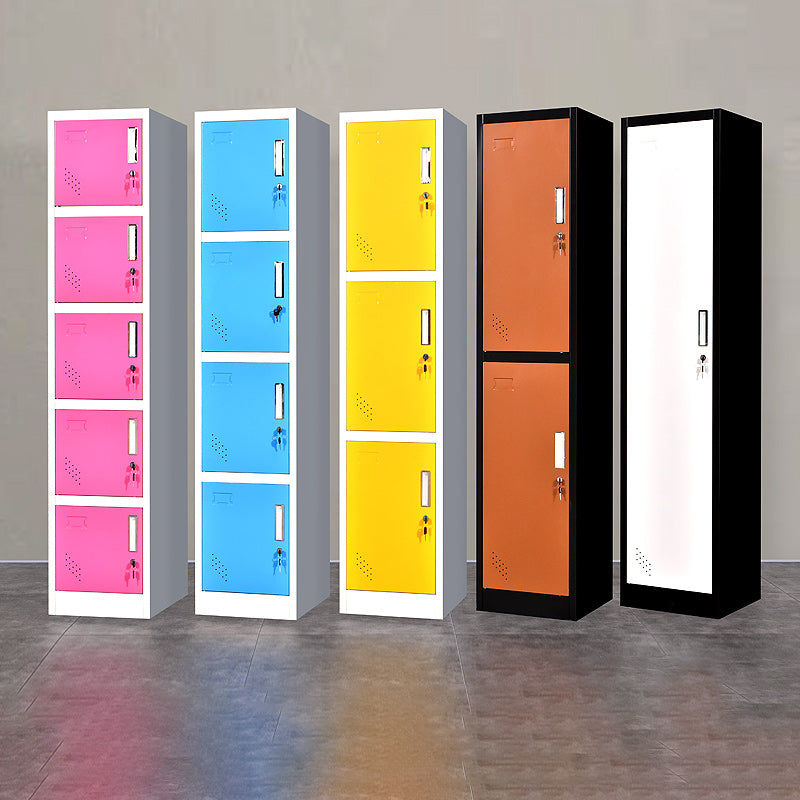 Contemporary Metal Wardrobe Cabinet With Lock Hinged Wardrobe Armoire