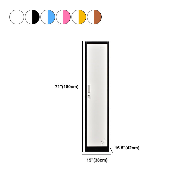 Contemporary Metal Wardrobe Cabinet With Lock Hinged Wardrobe Armoire