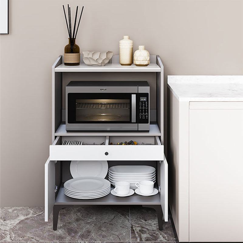 Stone Top Cupboard Artificial Wood Frame Kitchen Sideboard for Dining Room