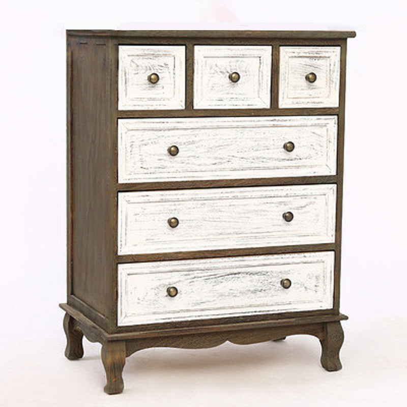 Nautical Matte Finish Storage Chest Solid Wood Bedroom Dresser