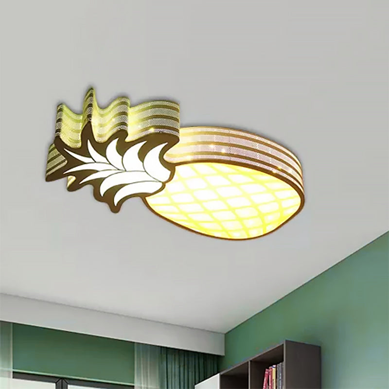 Cartoon Lovely Flush Mount Light Acrylic Metal White LED Ceiling Lamp for Game Room Kid Bedroom