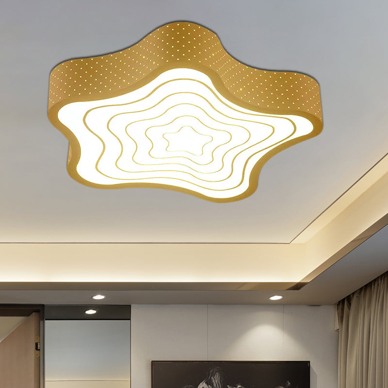 Cartoon Lovely Flush Mount Light Acrylic Metal White LED Ceiling Lamp for Game Room Kid Bedroom